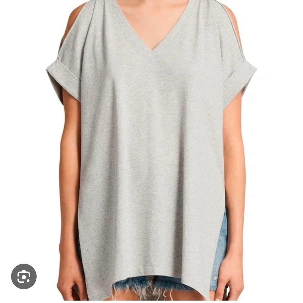 All Saints Women's Grey V-Neck Top
